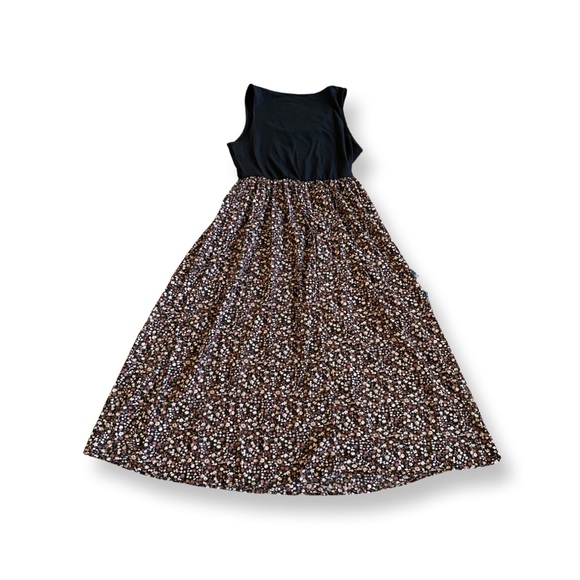 Black with Floral Bottom Maxi Dress - Picture 3 of 3